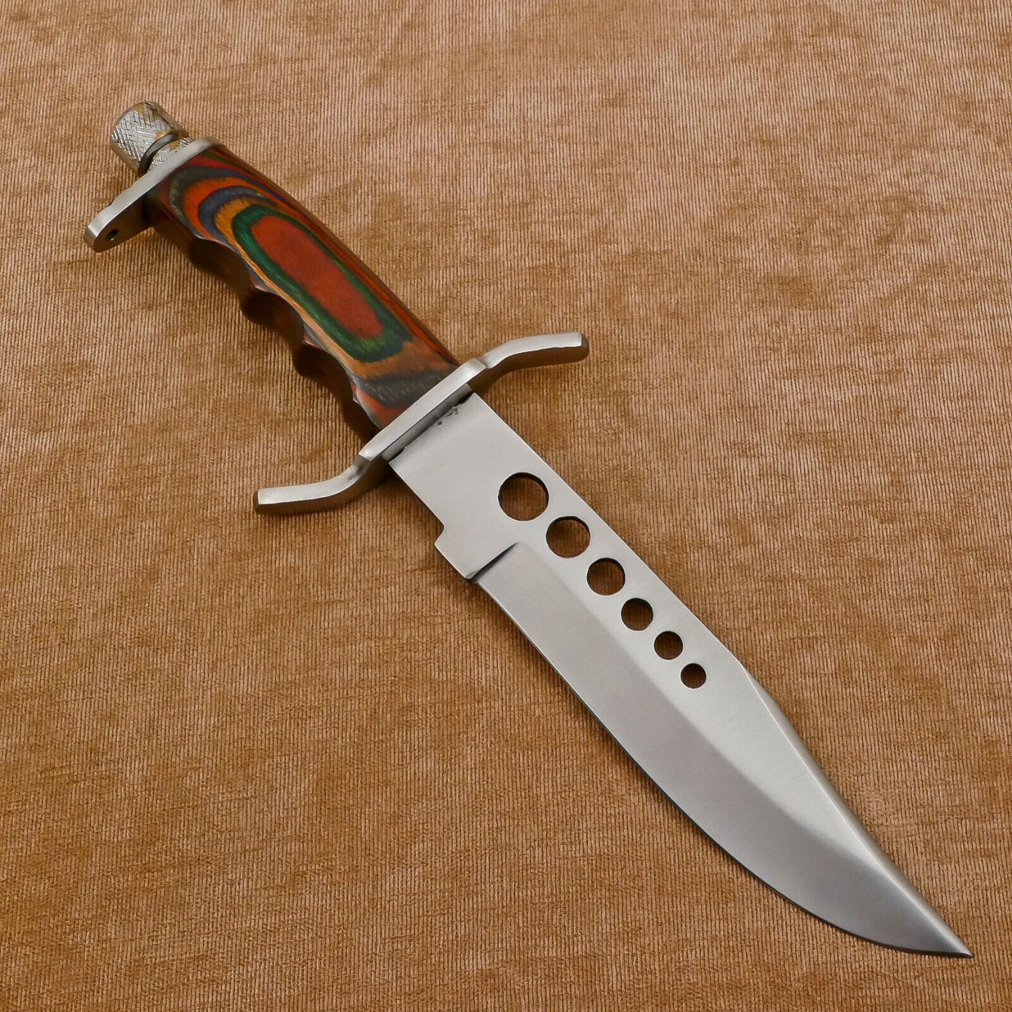 Rugged Handmade 12" D2 Clip Point Fixed Blade Bowie Hunting Knife with Sheath