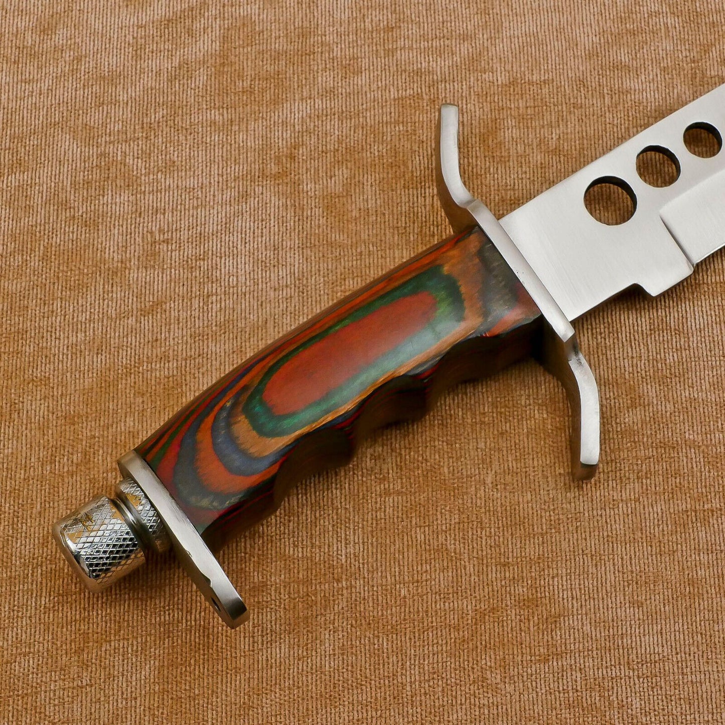 Rugged Handmade 12" D2 Clip Point Fixed Blade Bowie Hunting Knife with Sheath