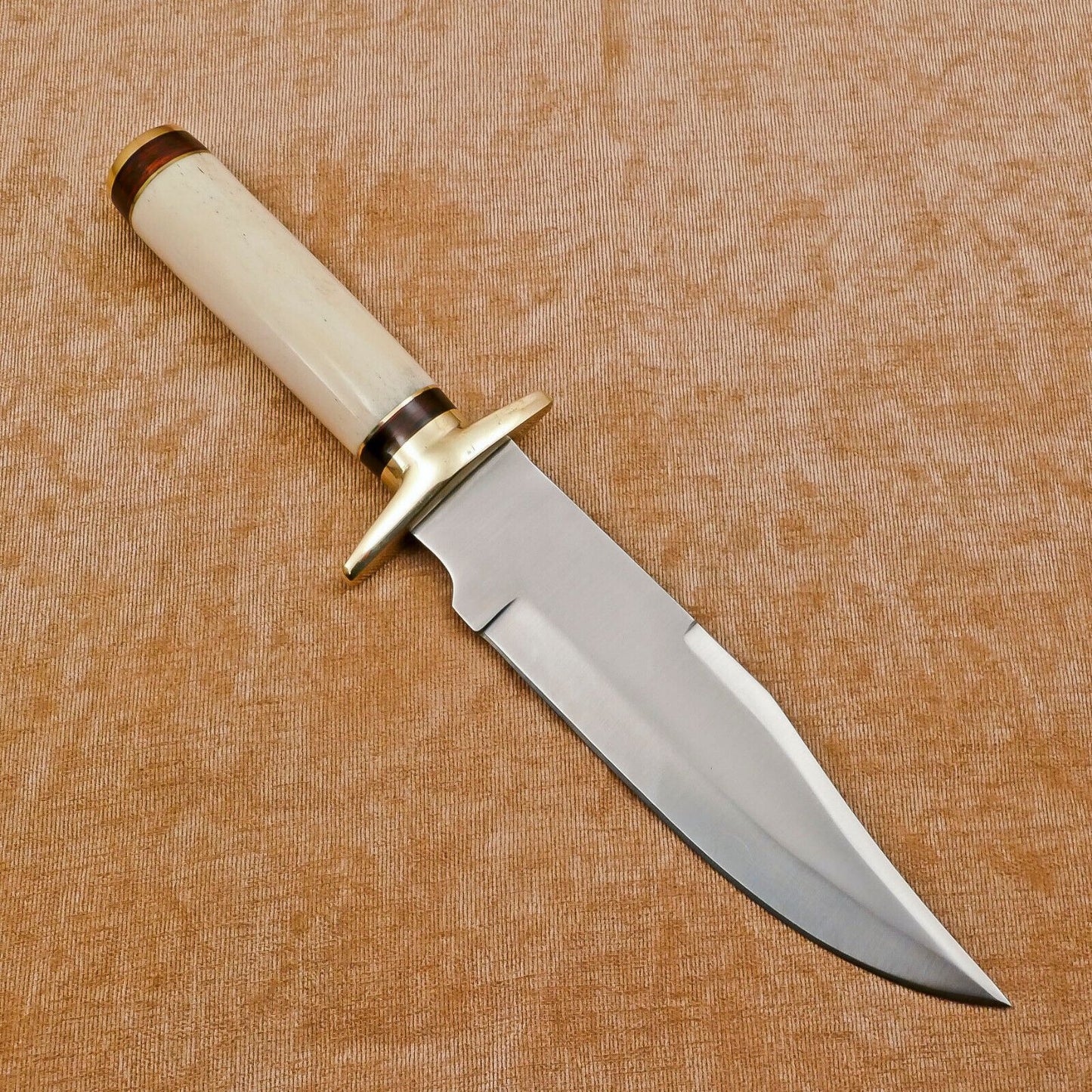 12" Handmade D2 Steel Fixed Blade Bowie Hunting & Camping Knife – Full Tang