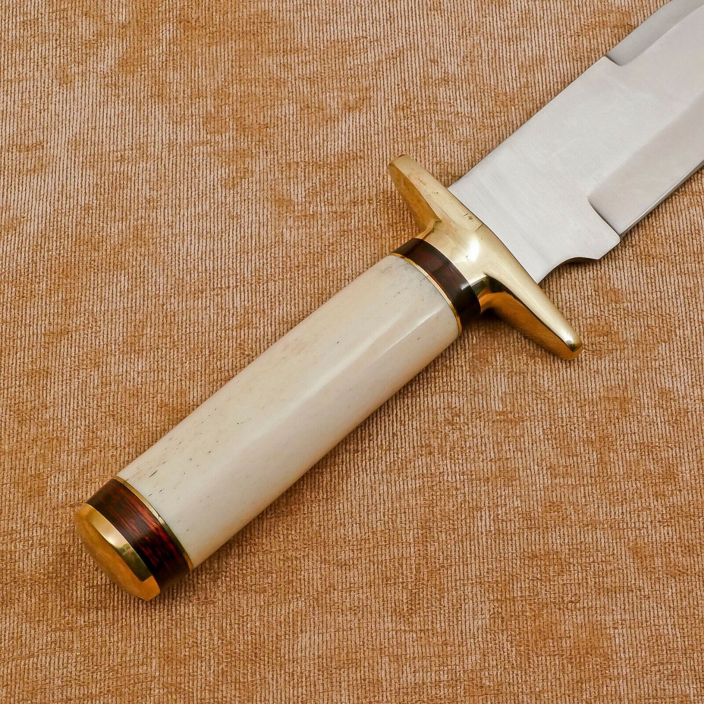 12" Handmade D2 Steel Fixed Blade Bowie Hunting & Camping Knife – Full Tang