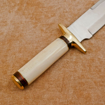 12" Handmade D2 Steel Fixed Blade Bowie Hunting & Camping Knife – Full Tang