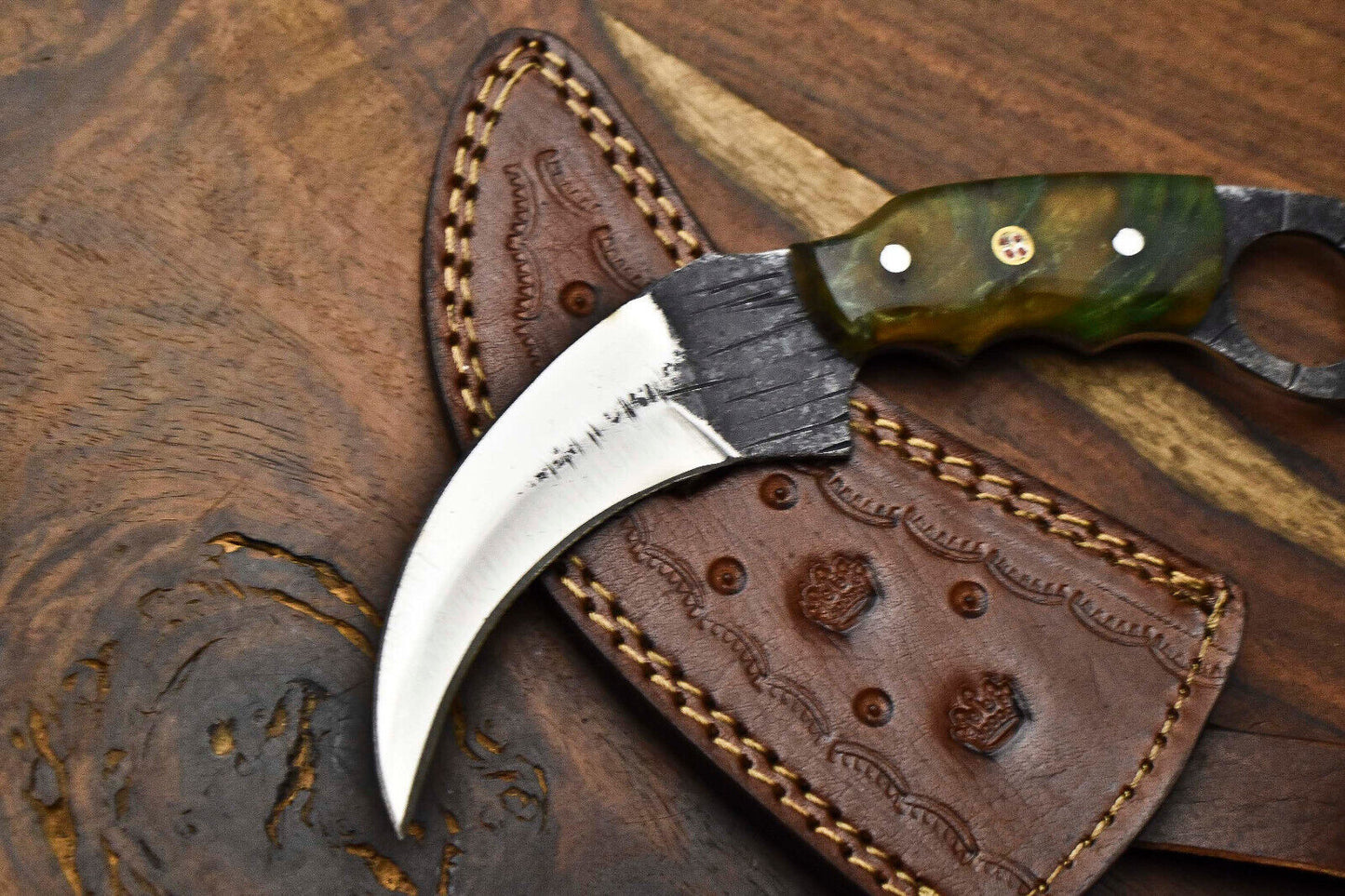 8.0" Handmade Best Karambit Knife Steel Karambit Knife With Full Tang Resin Handle