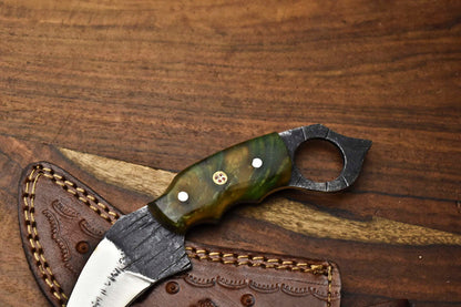 8.0" Handmade Best Karambit Knife Steel Karambit Knife With Full Tang Resin Handle