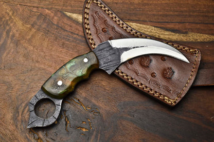 8.0" Handmade Best Karambit Knife Steel Karambit Knife With Full Tang Resin Handle