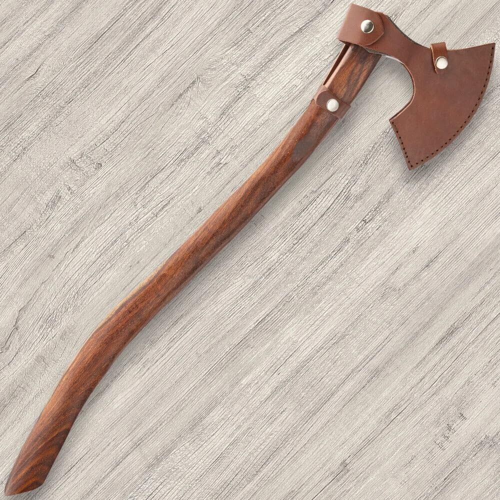 Viking Bushcraft Carbon Steel Axe with Wooden Handle 29 Inch