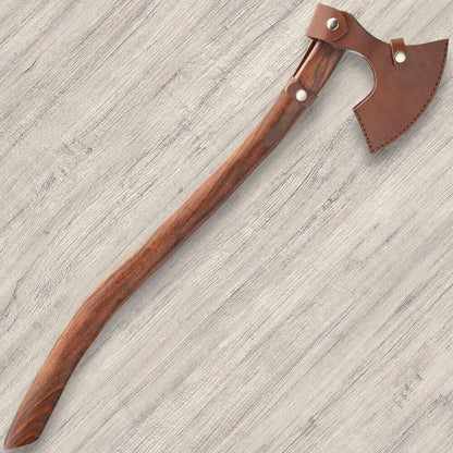 Viking Bushcraft Carbon Steel Axe with Wooden Handle 29 Inch