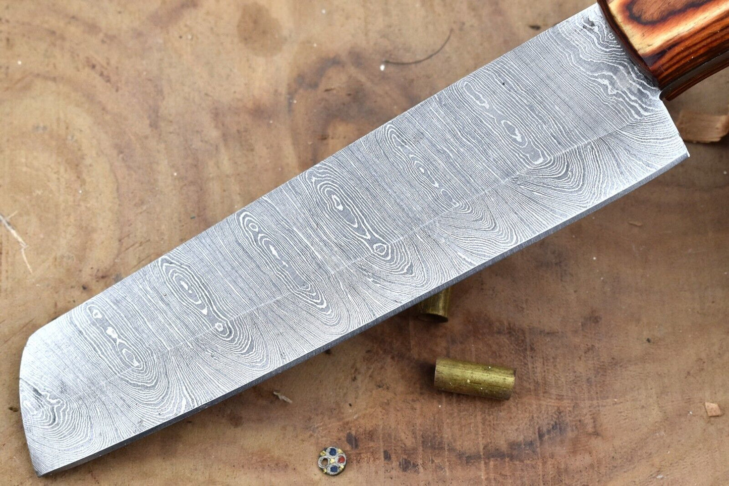 Custom Handmade Damascus Steel Chef Knife – 10" Kitchen Knife with 5.5" Blade & Dollar Sheet Handle