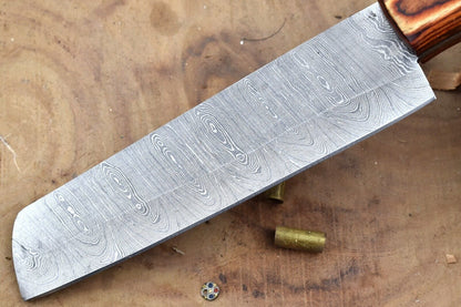 Custom Handmade Damascus Steel Chef Knife – 10" Kitchen Knife with 5.5" Blade & Dollar Sheet Handle