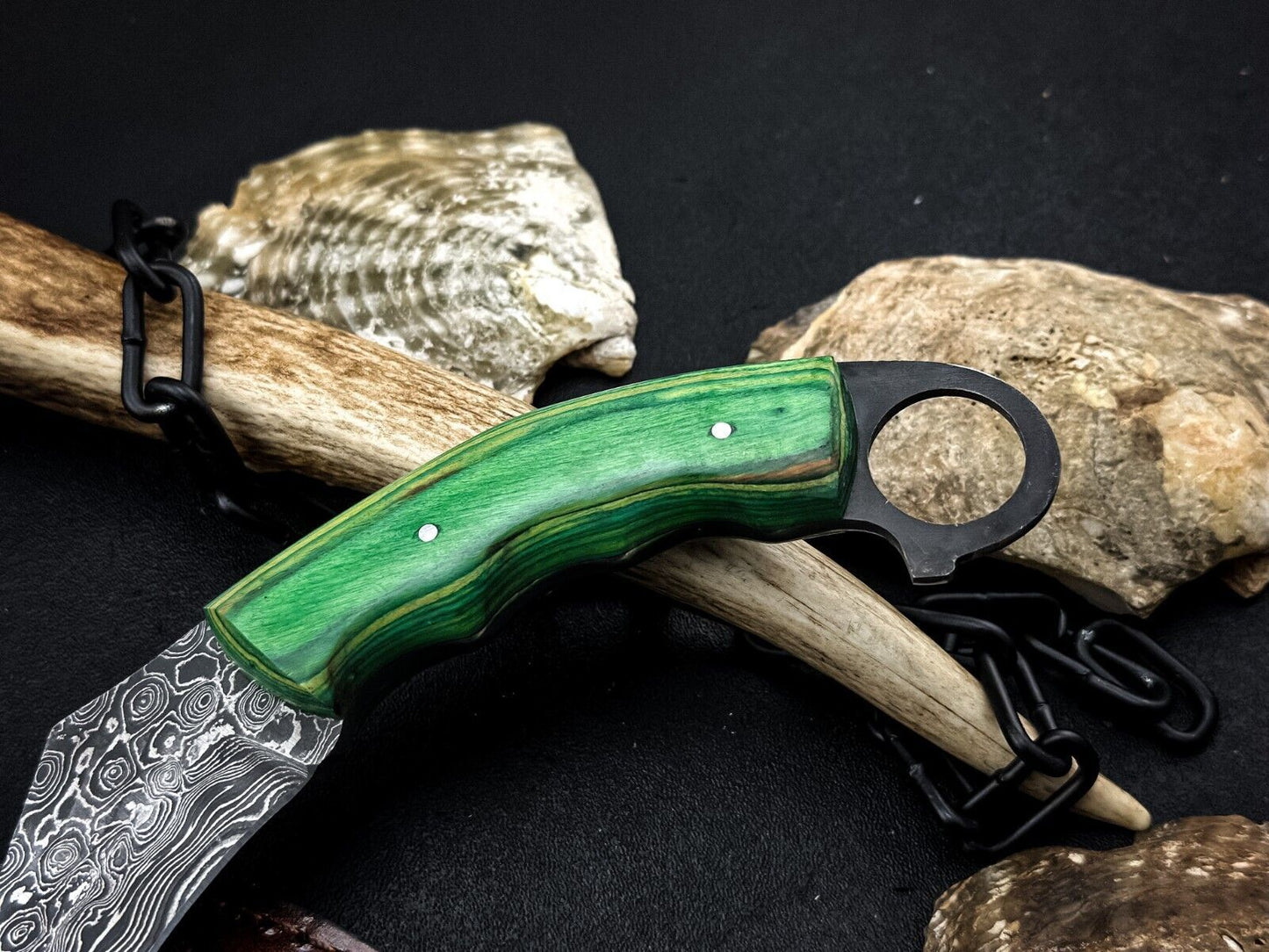 Handmade 9” Damascus Karambit Knife Best Damascus Steel Karambit with Wood Handle
