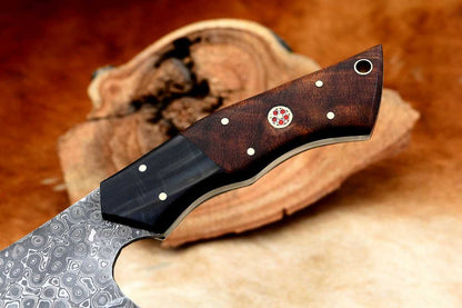 Heavy Duty Handmade Damascus Steel Chef Knife – Meat Cleaver, Butcher Chopper with Leather Sheath