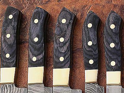 Damascus Steel Chef Knife Set – 5 Pc Handmade Kitchen Knives