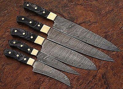 Damascus Steel Chef Knife Set – 5 Pc Handmade Kitchen Knives