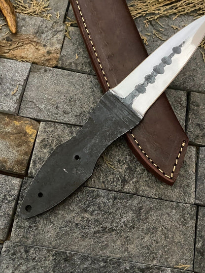 Heritage Forge 10 Inch Full Tang Hunting Knife Blank | Hand Forged Railroad Carbon Steel Blade