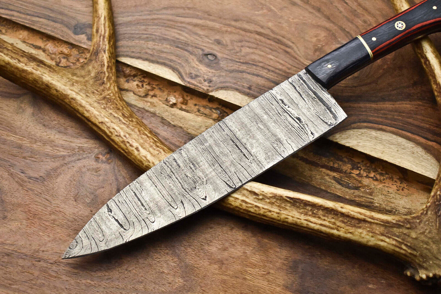 12" Handmade Damascus Steel Chef Knife | Full Tang Kitchen Knife with Razor Sharp Blade