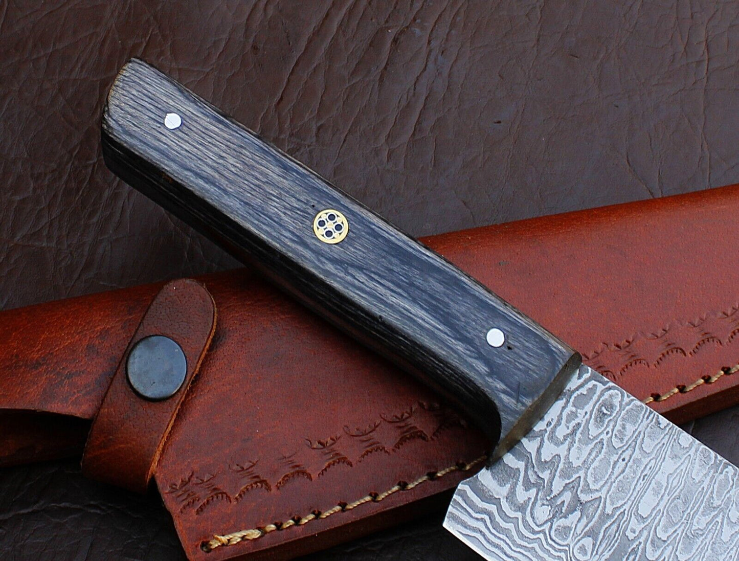 SUPERCUTS CUSTOM HANDMADE DAMASCUS FORGED STEEL KITCHEN CHEF KNIFE