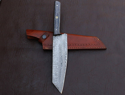 SUPERCUTS CUSTOM HANDMADE DAMASCUS FORGED STEEL KITCHEN CHEF KNIFE