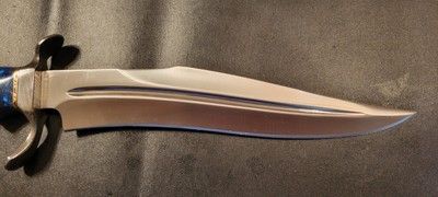 12 Inch Custom D2 Tool Steel Combat Bowie Knife with Resin Handle & Leather Sheath
