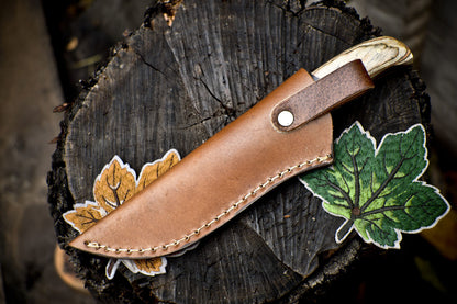 8" Skinner Knife Twist Damascus Mixed Handle Rare EDC Forged Blade