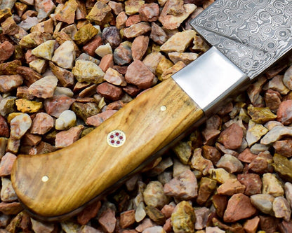 Premium Handmade Damascus Steel Chef Knife with Olive Wood Handle – Full Tang Kitchen Knife