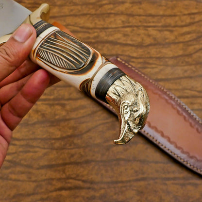 Elite Handmade D2 Steel Bowie Knife – 13-Inch Hunting & Camping Survival Blade