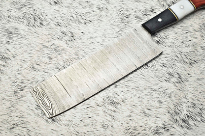 Cutlery Salvation Handmade Damascus Steel Full Tang Kitchen Chef Knife – 11" Blade, Oil Tempered 58-60 HRC