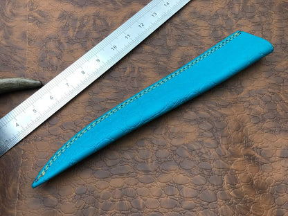 14" Handmade Damascus Steel Camping Fillet Knife With Pakka Wood Handle & Sheath