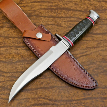 Custom Handmade 12 Inch D2 Steel Hunting Bowie Outdoor Knife – Full Tang Survival Blade