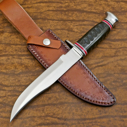 Custom Handmade 12 Inch D2 Steel Hunting Bowie Outdoor Knife – Full Tang Survival Blade
