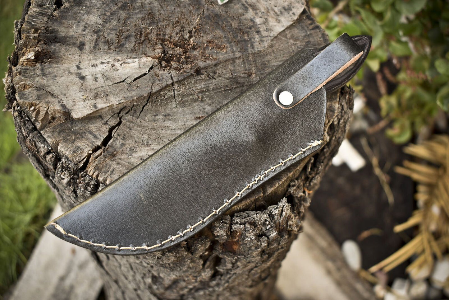 Twist Damascus Skinner Knife with Hardwood Handle Custom Handmade for Fishing and Hunting