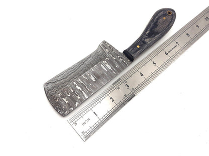 Handmade Damascus Steel Bull Cutter Knife Custom Bull Cutter Knife  With Wood Handle