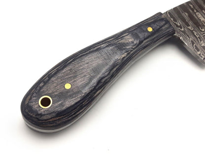 Handmade Damascus Steel Bull Cutter Knife Custom Bull Cutter Knife  With Wood Handle