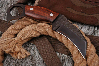 Best Karambit Handmade D2 Steel Full Tang Karambit Knife With Wood Handle