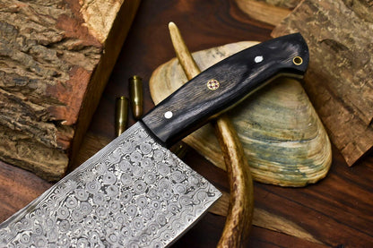 Custom Handmade Damascus Steel Chef Chopper Knife – Full Tang Kitchen Knife