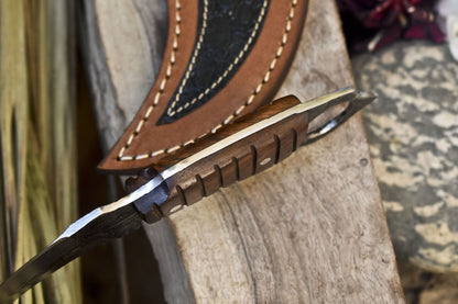 Handmade D2 Stainless Steel Karambit Knife Best Karambit With Wood Handle