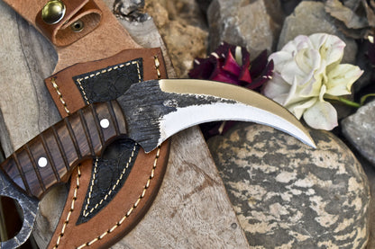 Handmade D2 Stainless Steel Karambit Knife Best Karambit With Wood Handle