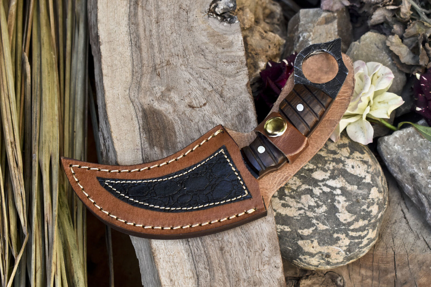 Handmade D2 Stainless Steel Karambit Knife Best Karambit With Wood Handle