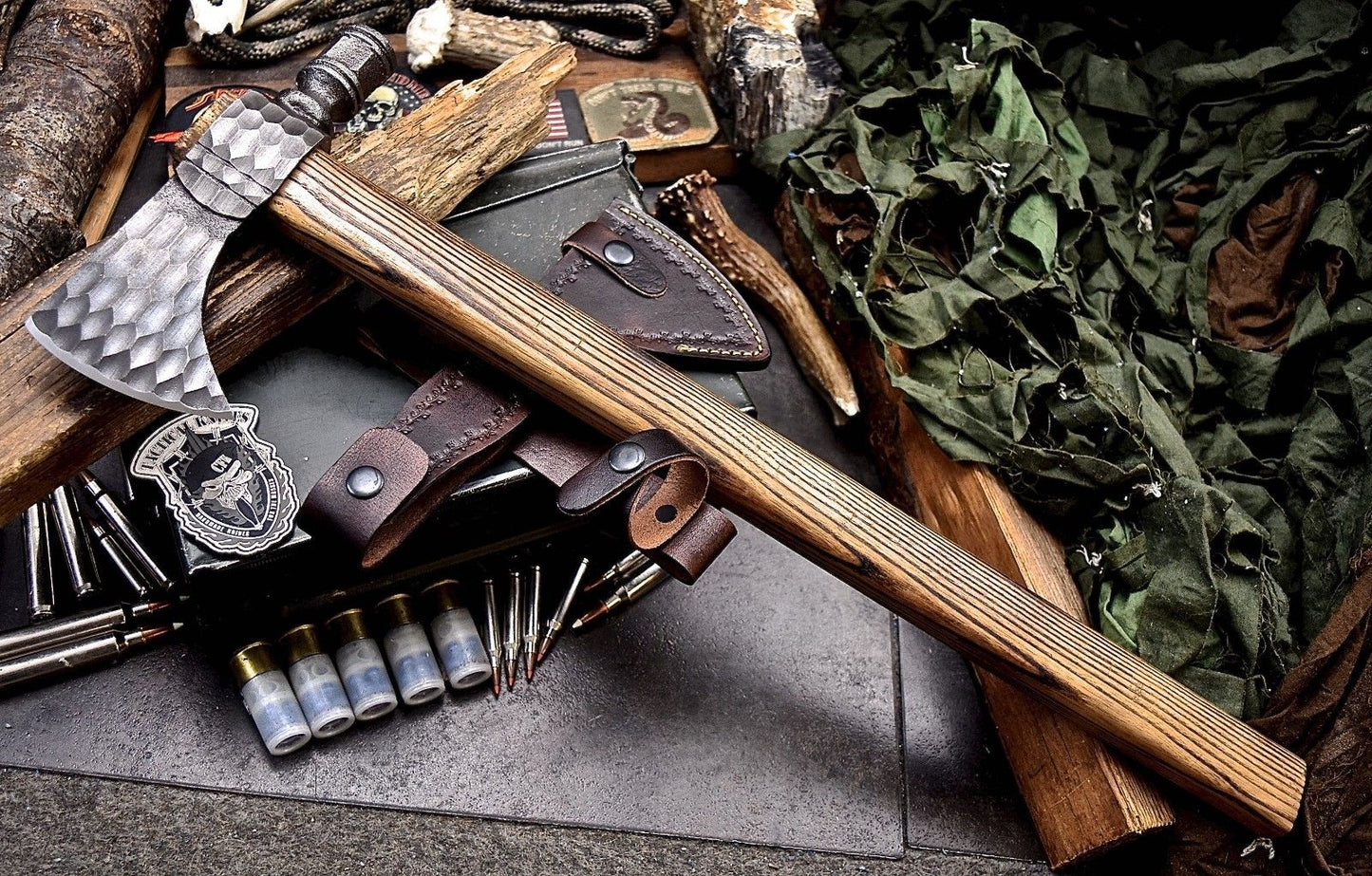 Hand Forged 1095 High Carbon Steel Viking Tomahawk | Camping & Hunting Axe with Leather Sheath