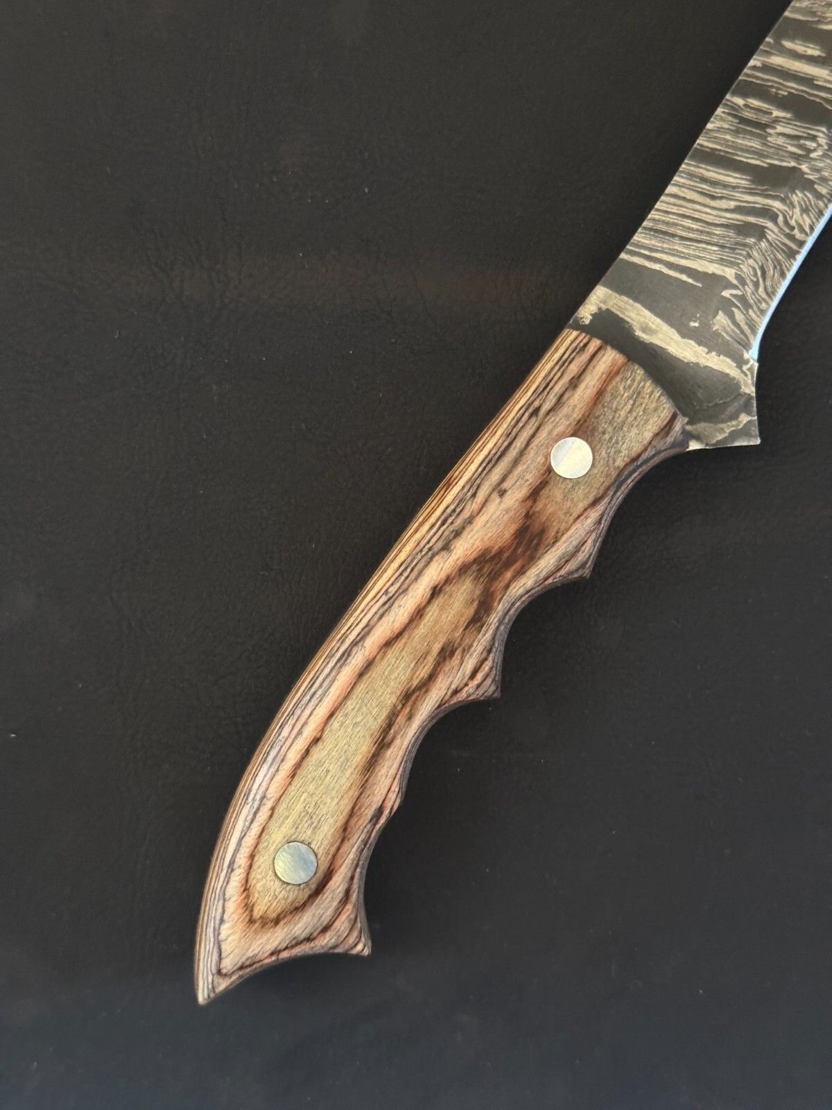 13" Hand Forged Damascus Steel Fillet Knife Damascus Fillet Knife W/Sheath