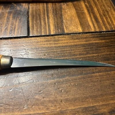 6" Skinner Knife – Stainless Steel Full Tang Blade with Wood Handle & Sheath