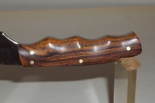 6.5" Skinner Caper Knife 9Cr14 Stainless Steel Blade Desert Ironwood Handle with Leather Sheath