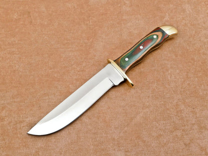 Handcrafted 12" D2 Drop Point Full Tang Bowie Hunting Knife with Sheath