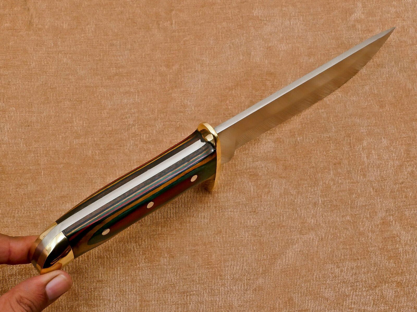 Handcrafted 12" D2 Drop Point Full Tang Bowie Hunting Knife with Sheath