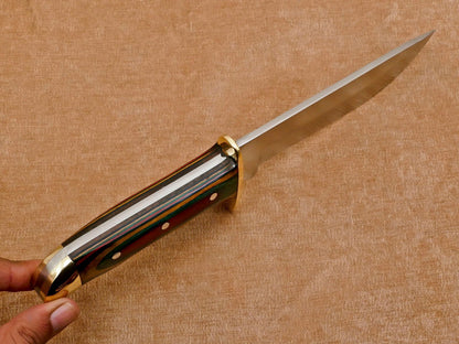 Handcrafted 12" D2 Drop Point Full Tang Bowie Hunting Knife with Sheath