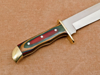 Handcrafted 12" D2 Drop Point Full Tang Bowie Hunting Knife with Sheath
