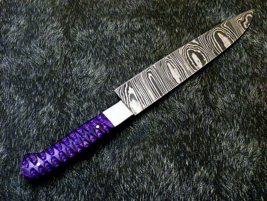 13" Custom Hand Forged Damascus Steel Chef Kitchen Knife with Hardwood Handle