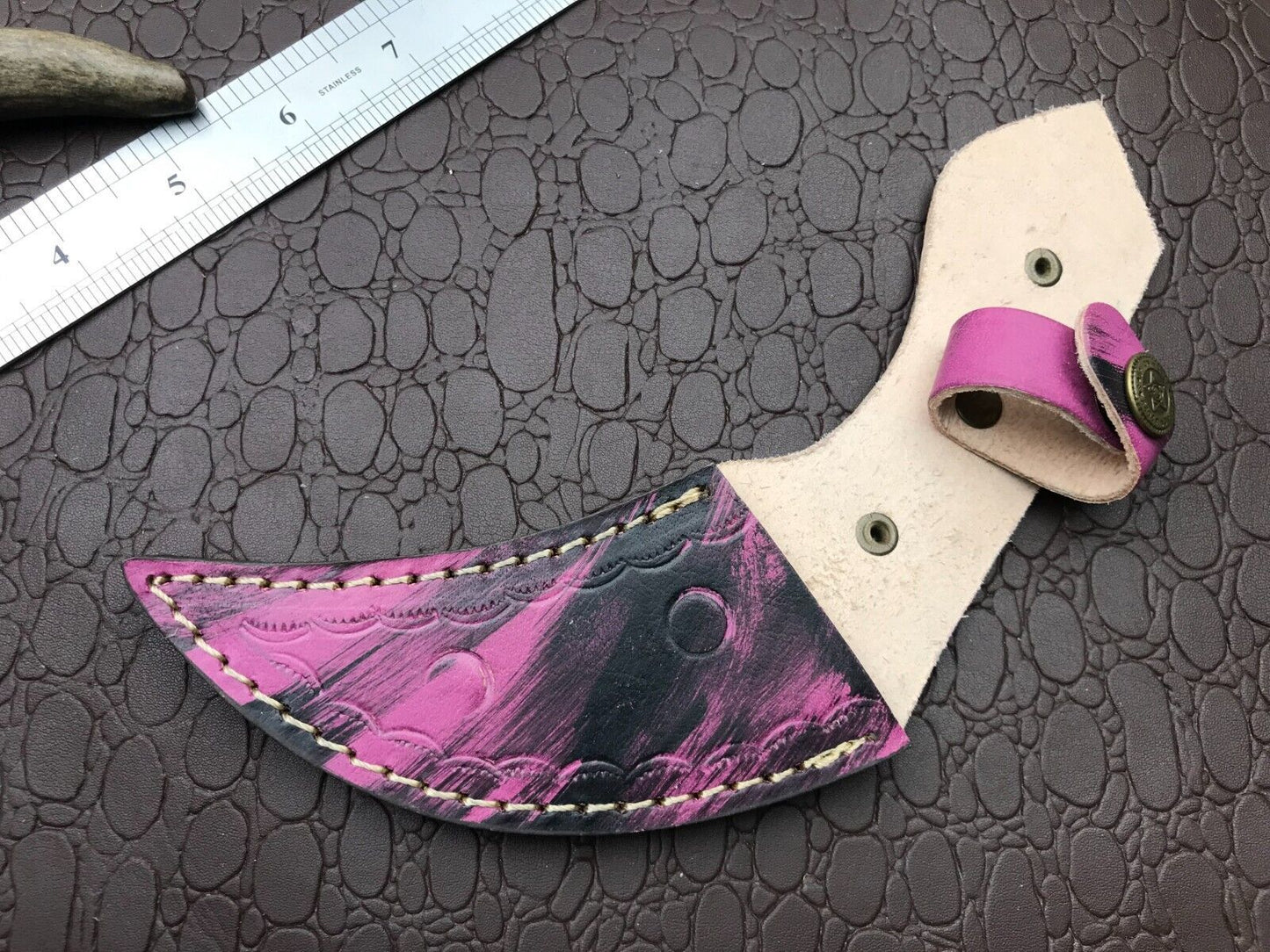 8" Handmade Damascus Karambit Knife Full Tang Damascus Steel Karambit with Wood Handle