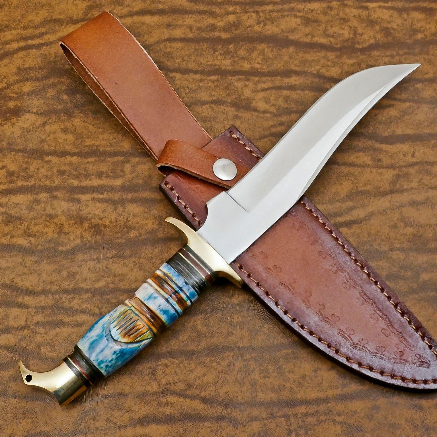 Premium 12 Inch D2 Steel Hunting Bowie Camping Knife – Handmade Full Tang Outdoor Blade