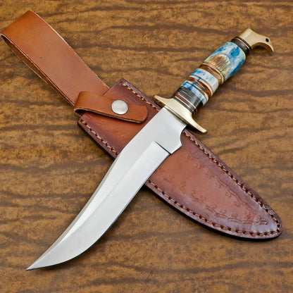 Premium 12 Inch D2 Steel Hunting Bowie Camping Knife – Handmade Full Tang Outdoor Blade