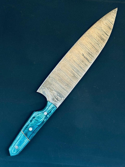 15.5" Handmade Twist Damascus Steel Chef Knife