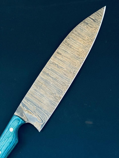 15.5" Handmade Twist Damascus Steel Chef Knife